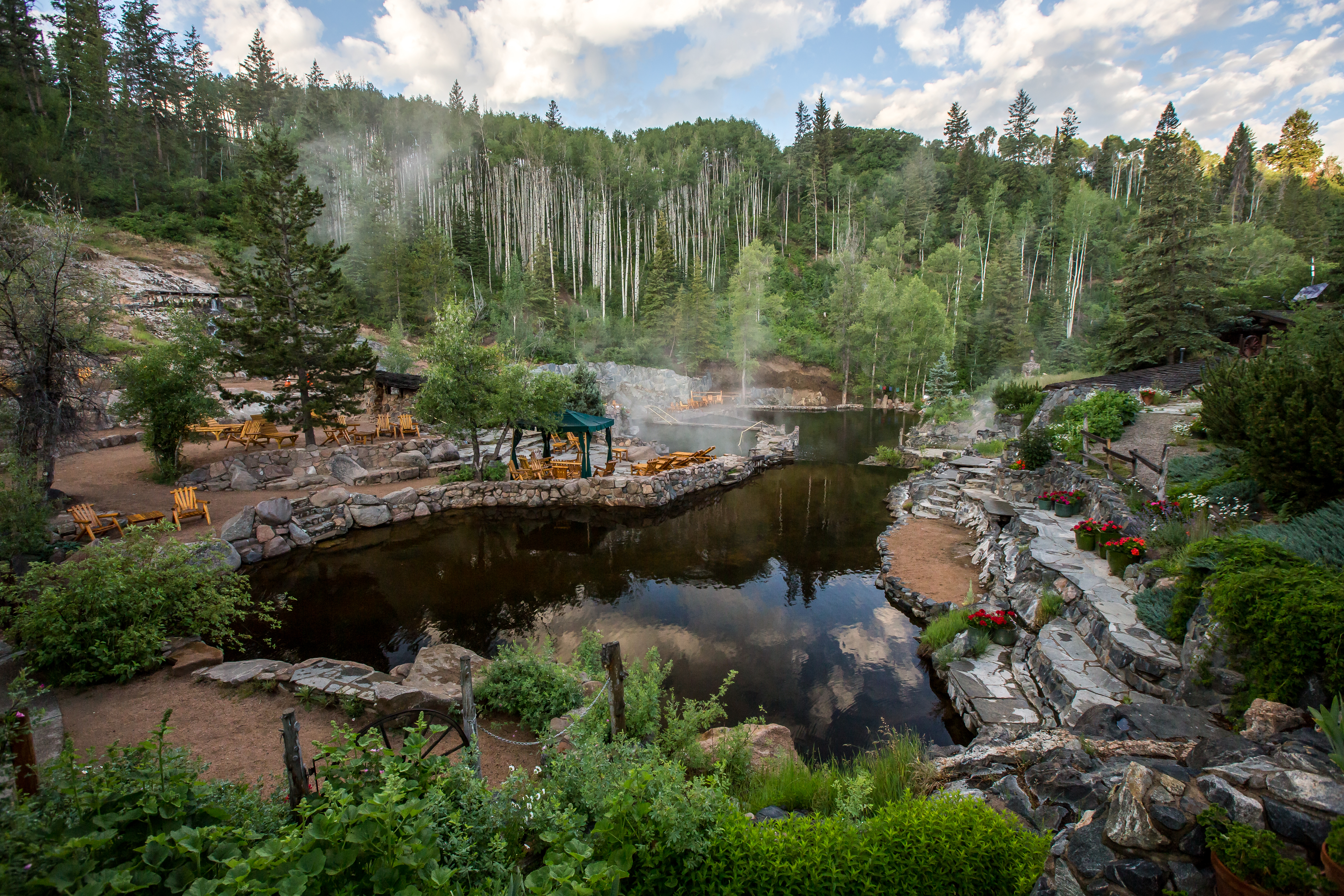 Strawberry Hot Springs - floating in Colorado