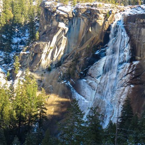 Top of Vernal Fall with Views of Nevada Fall via Winter Route