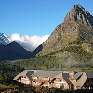 Many Glacier Hotel + Swiftcurrent Lake