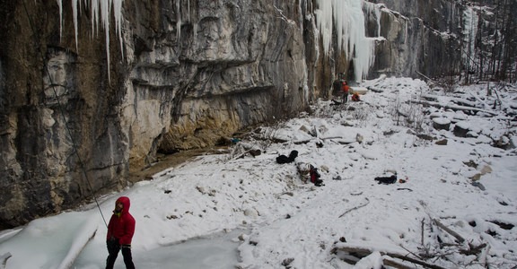 Haffner Creek Ice Cragging