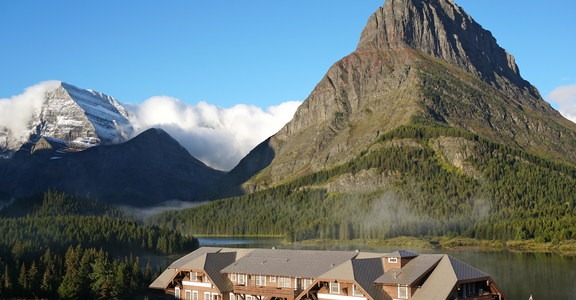 Many Glacier Hotel + Swiftcurrent Lake