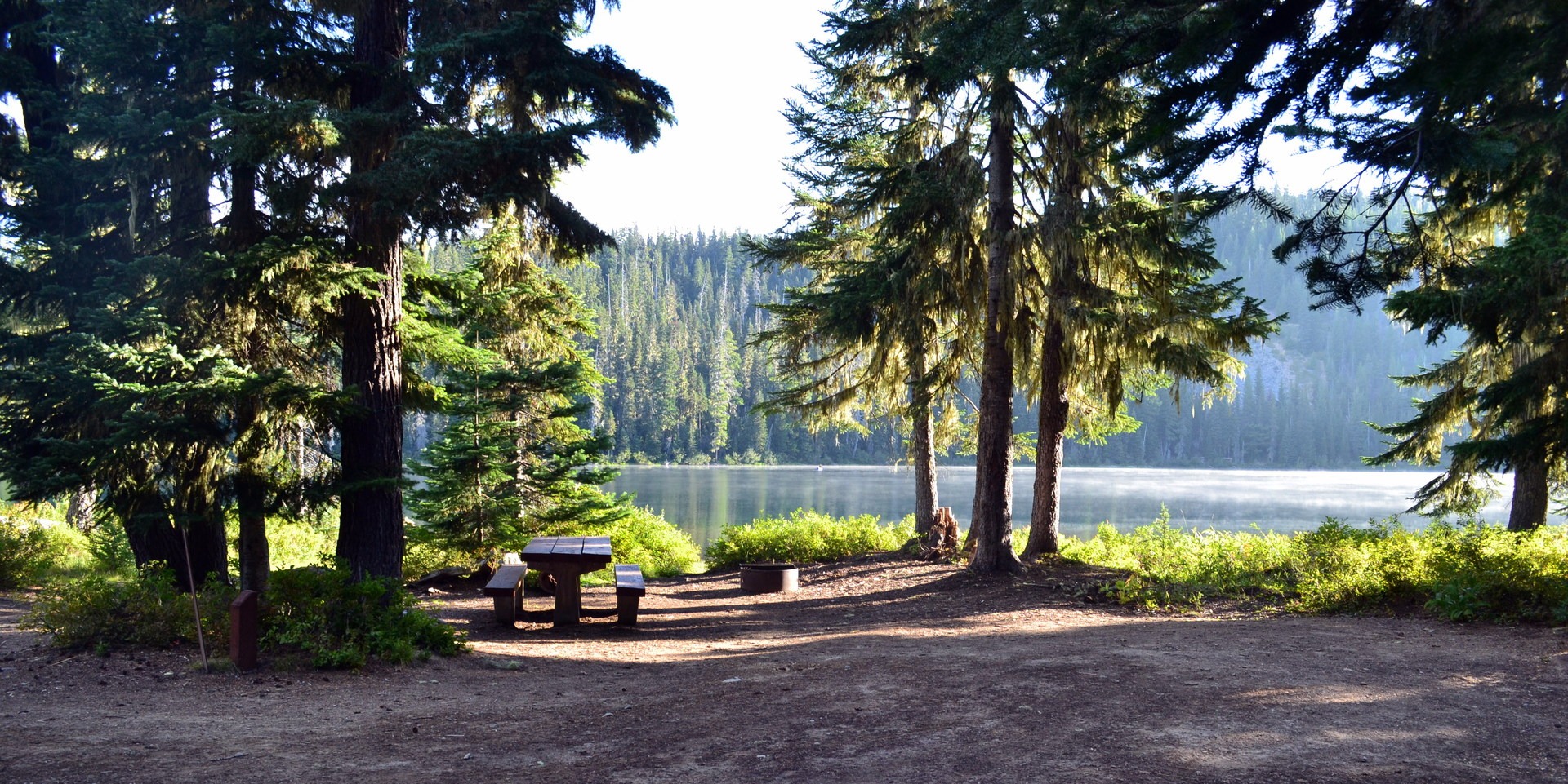 Typical lakeside campsite.