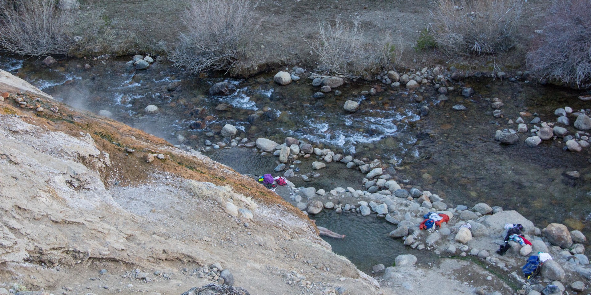 Bird's-eye view of Buckeye Hot Springs.