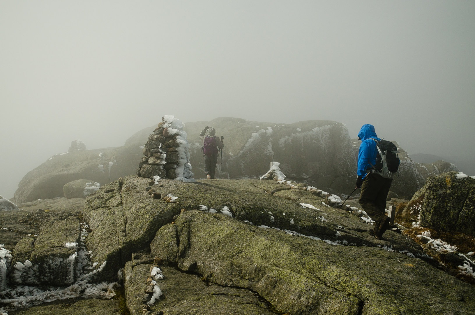 The summit of Mount Marcy in the fall.
