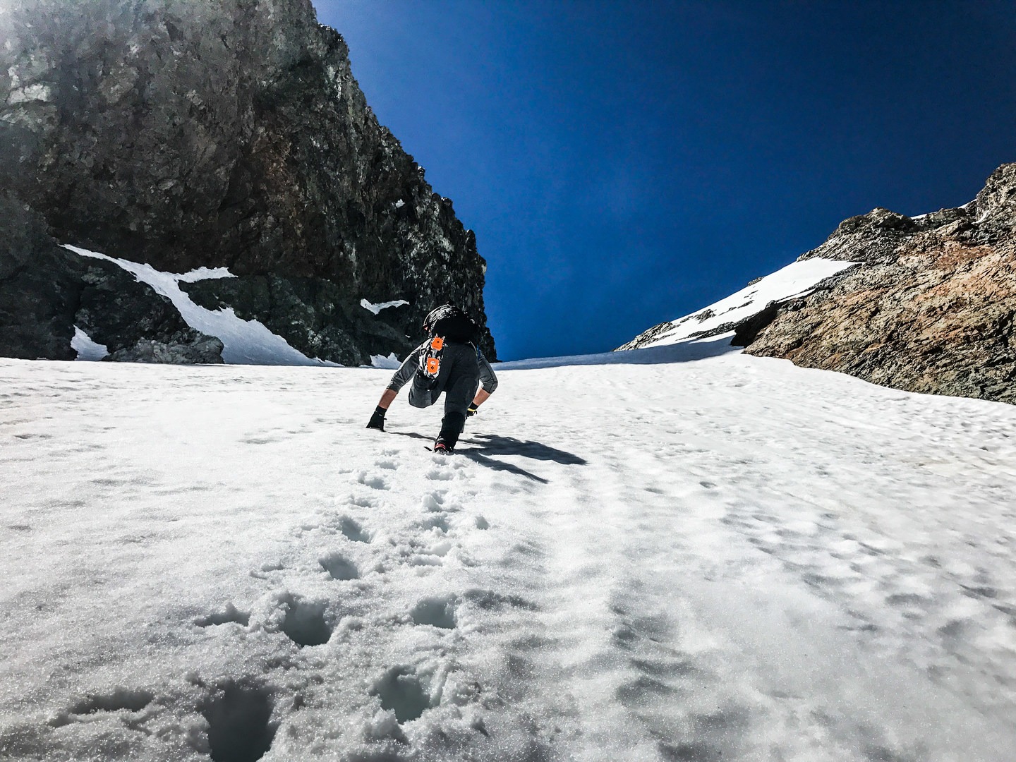 Sit back and enjoy 1,200 feet of 45-degree slope snow climbing!