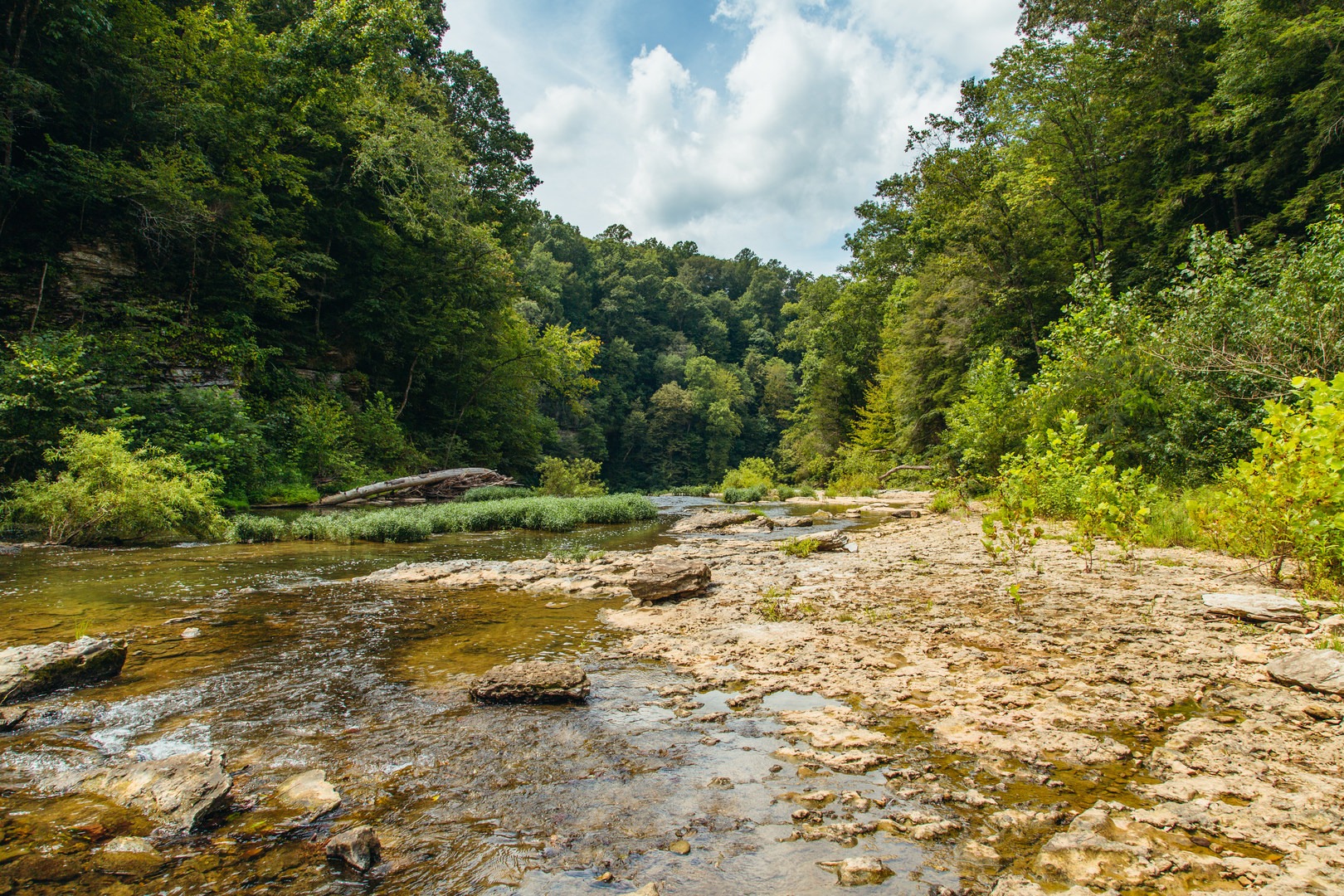 Looking southwest on the top of the falls.