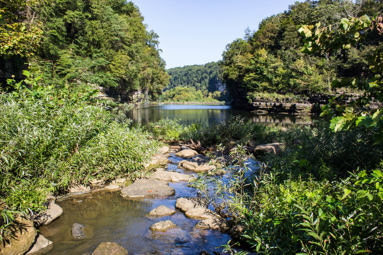 The Blue Hole. And yes, that water-filled area is the trail.