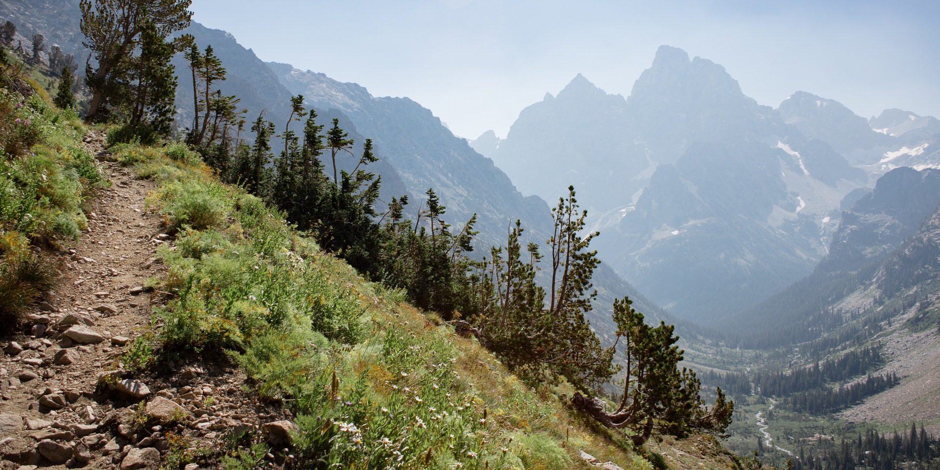 Smoke from the Montana wildfires made for a hazy view of the Tetons.