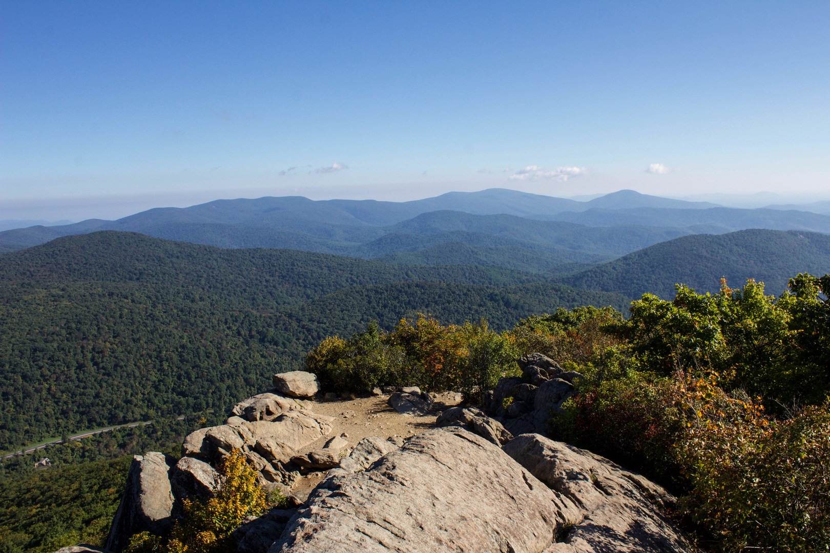 Looking back across the rocky summit.