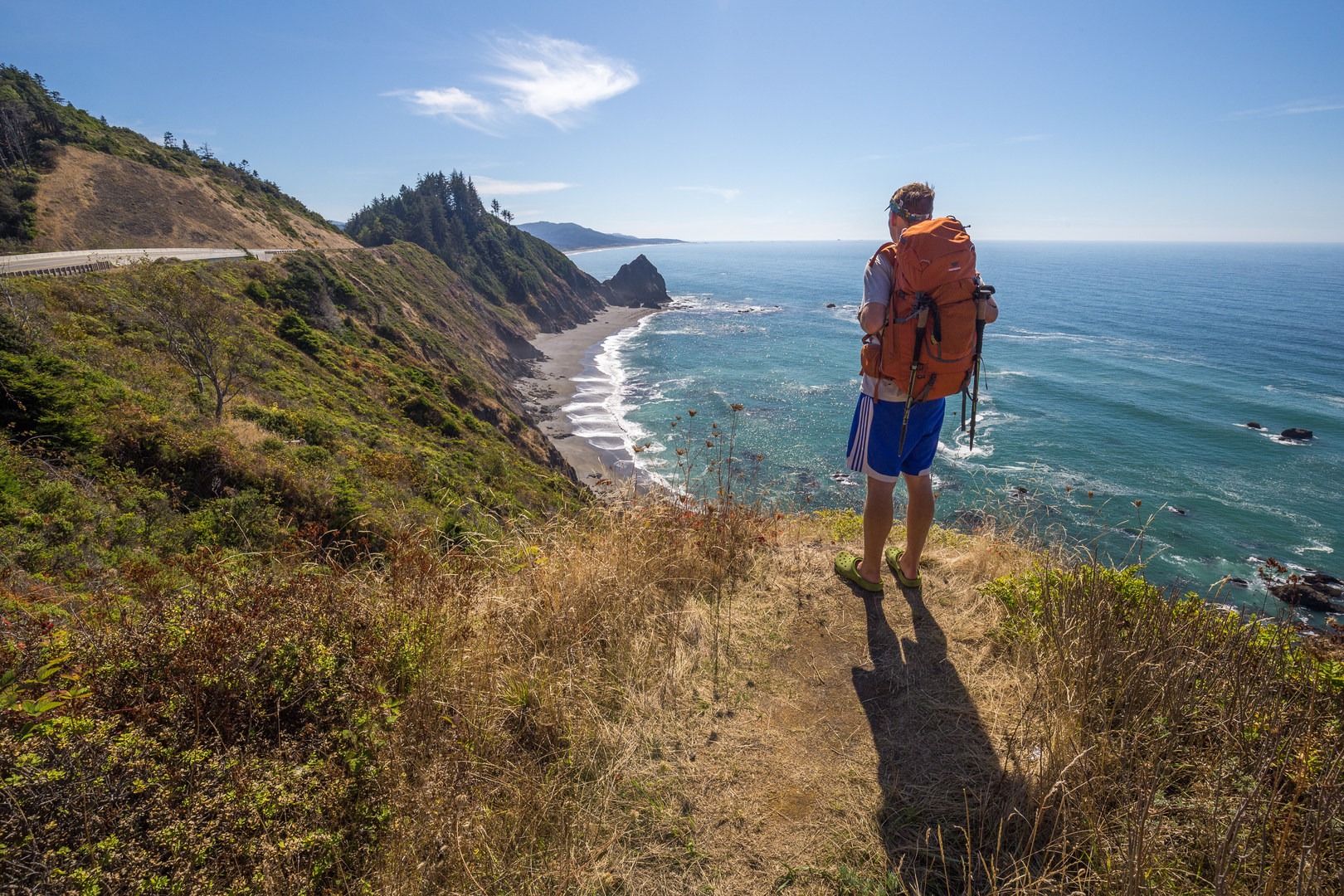 Soaking in the view of the miles of coastline to come.