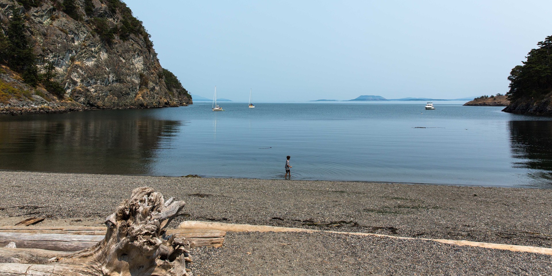 Small pebbles do not hinder a beautiful day at Watmough.