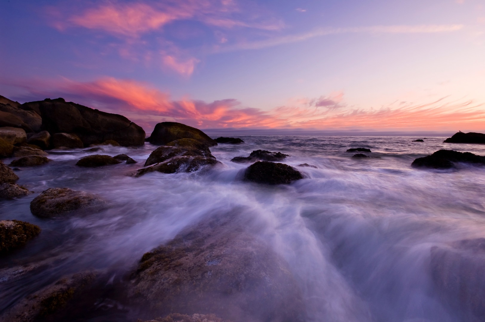 Vibrant sunset from the rocky Indian Beach.