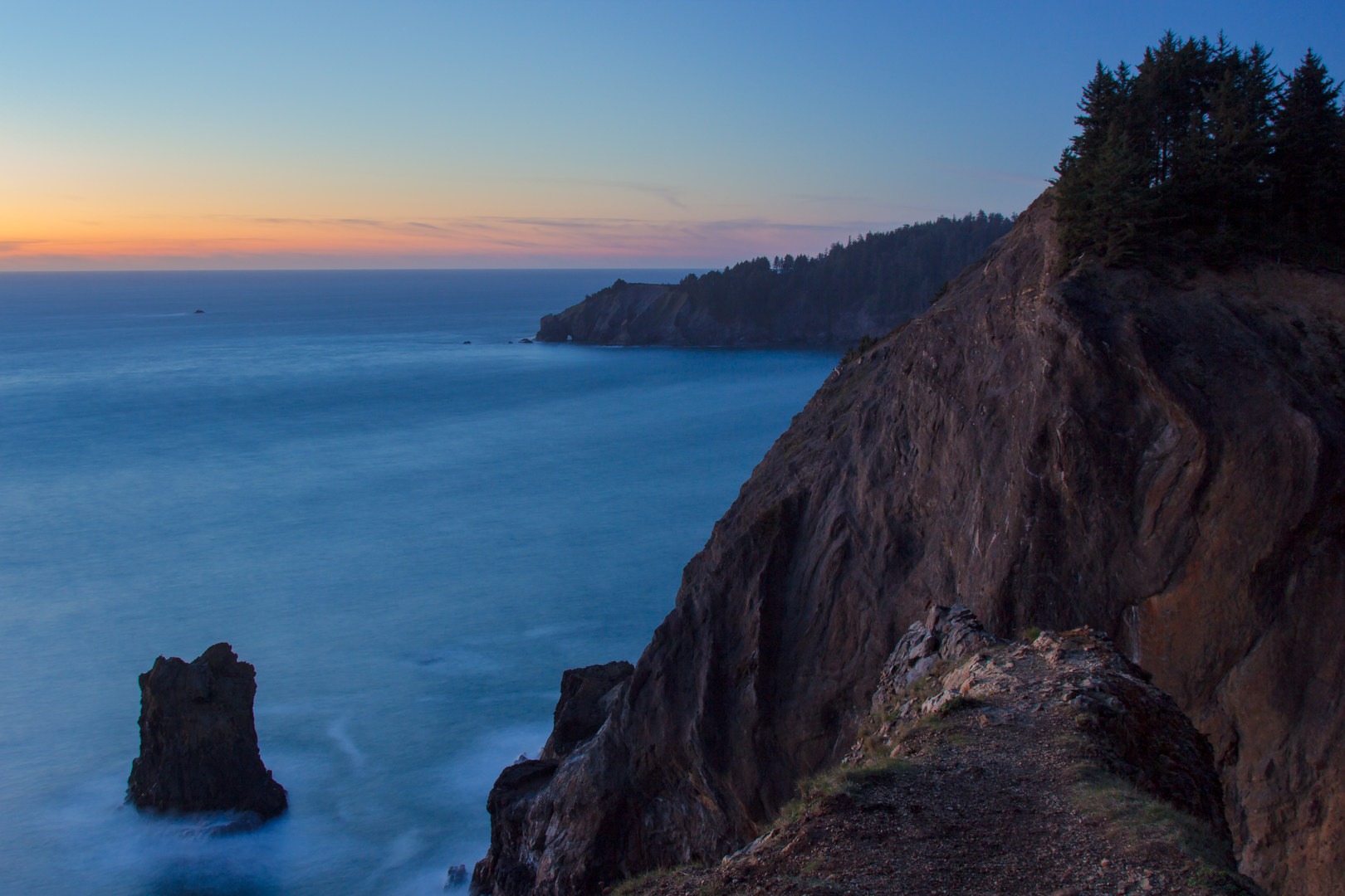 Devils Cauldron viewpoint at sunset.