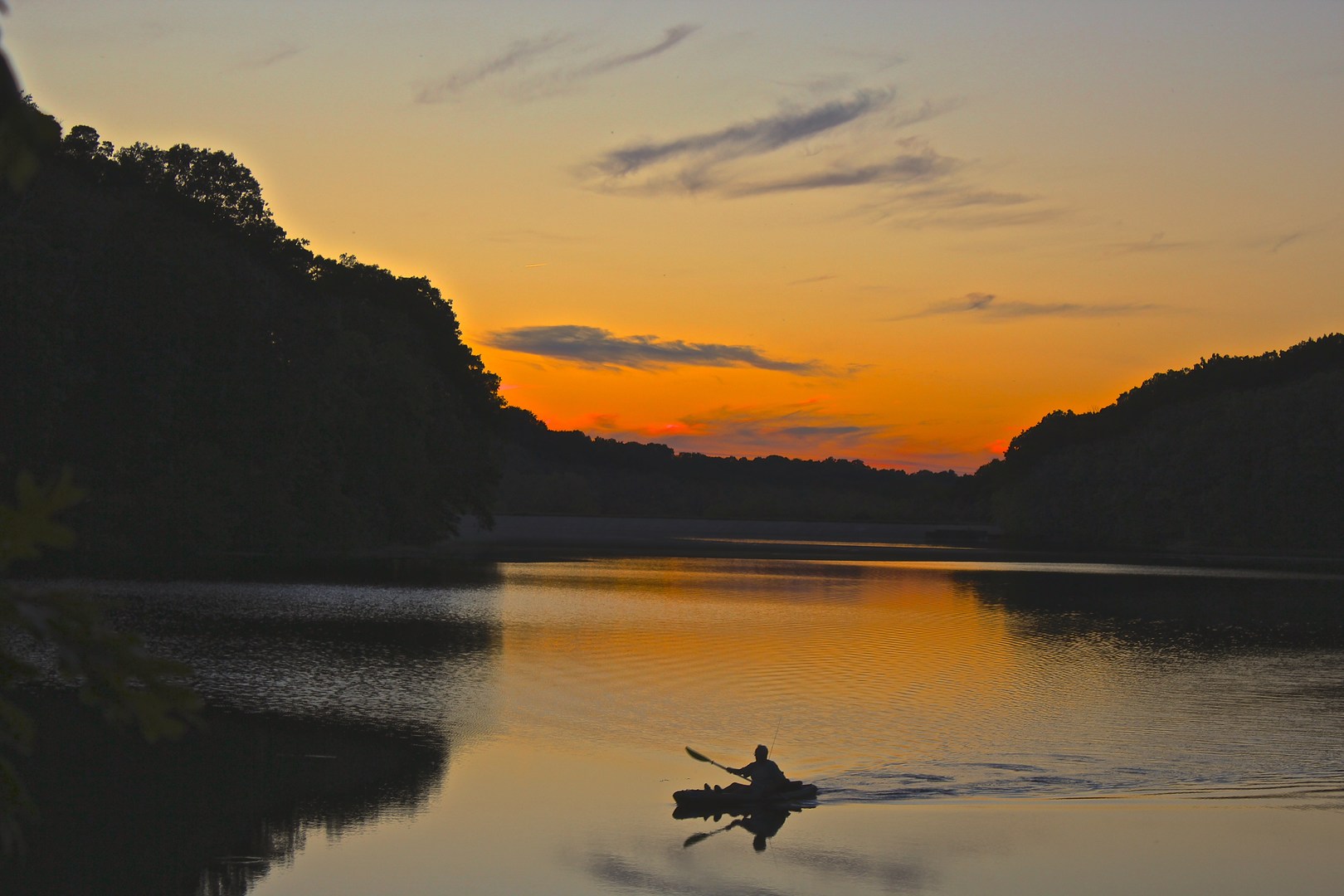 Sunset paddle at Griffy Lake.