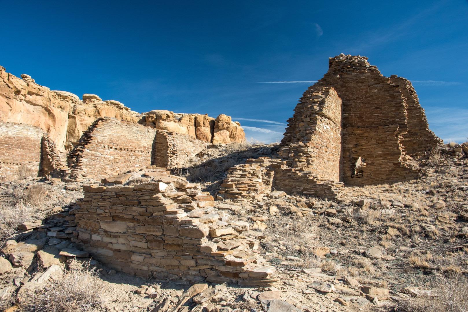 The ruins of several rooms.
