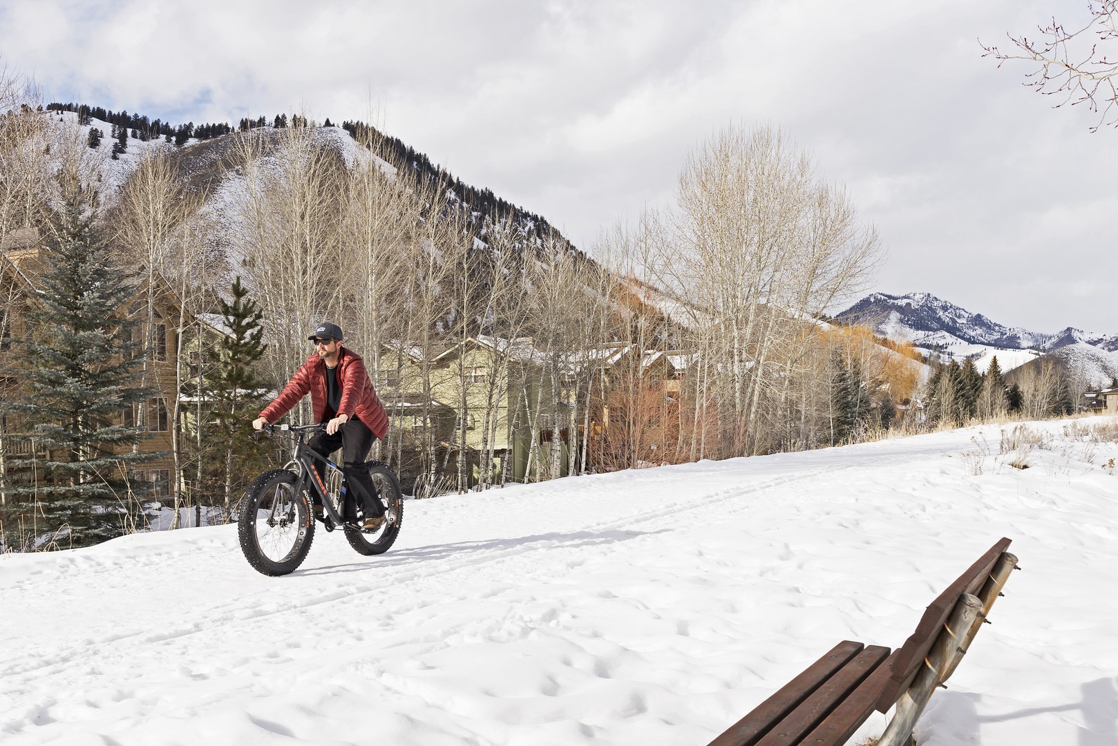 Fat biking on the Wood River Trail.