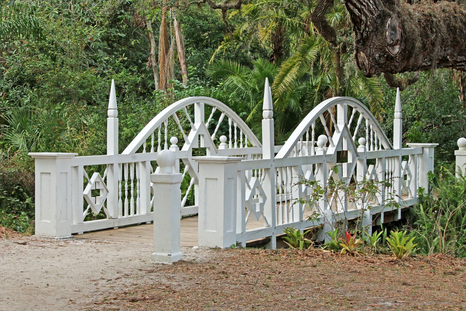 This reconstructed bridge provides access to the nature trail.