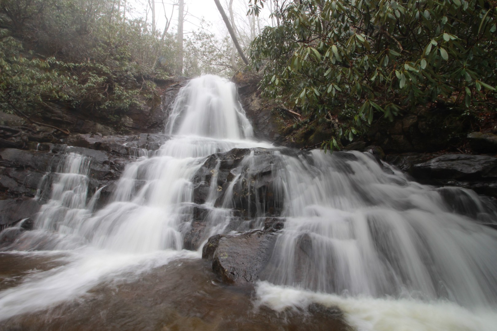 Upper Laurel Falls gushes after it rains.
