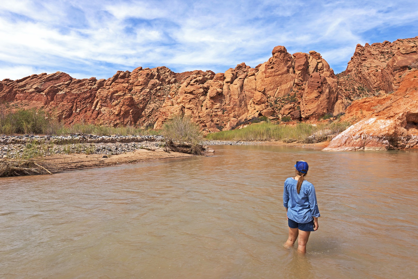 The Virgin River feels wonderful after a hot day hike.