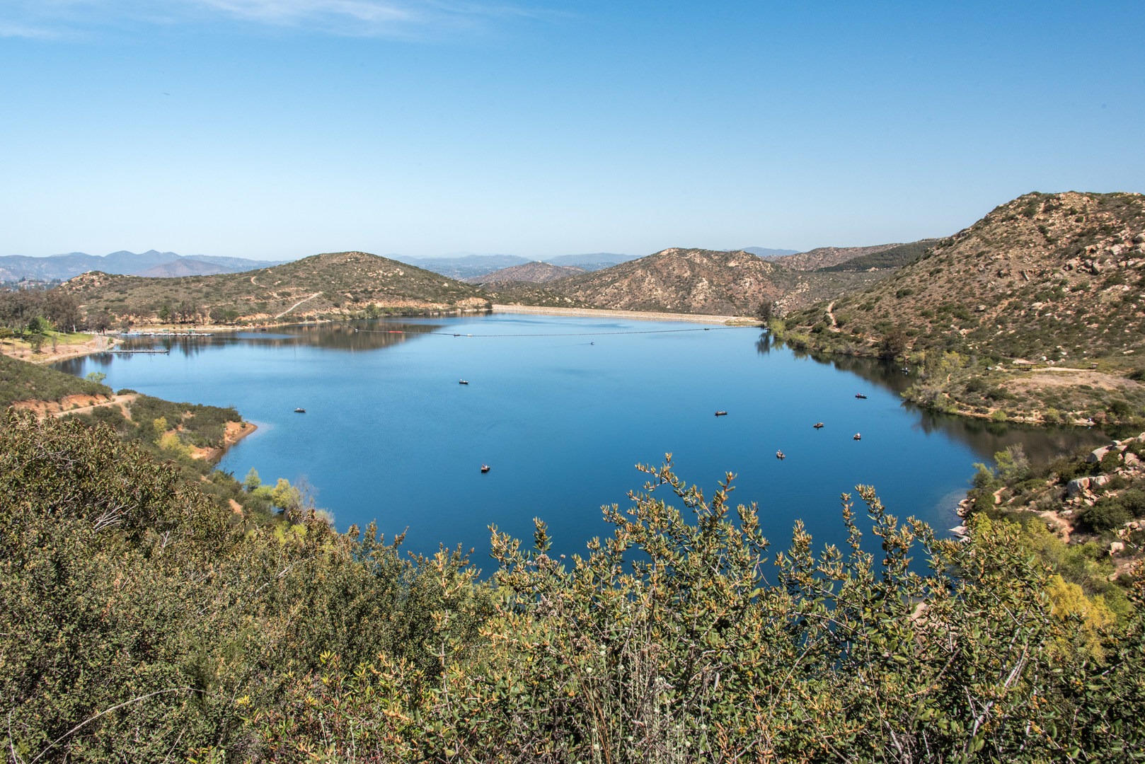 View of Lake Poway from the trail.