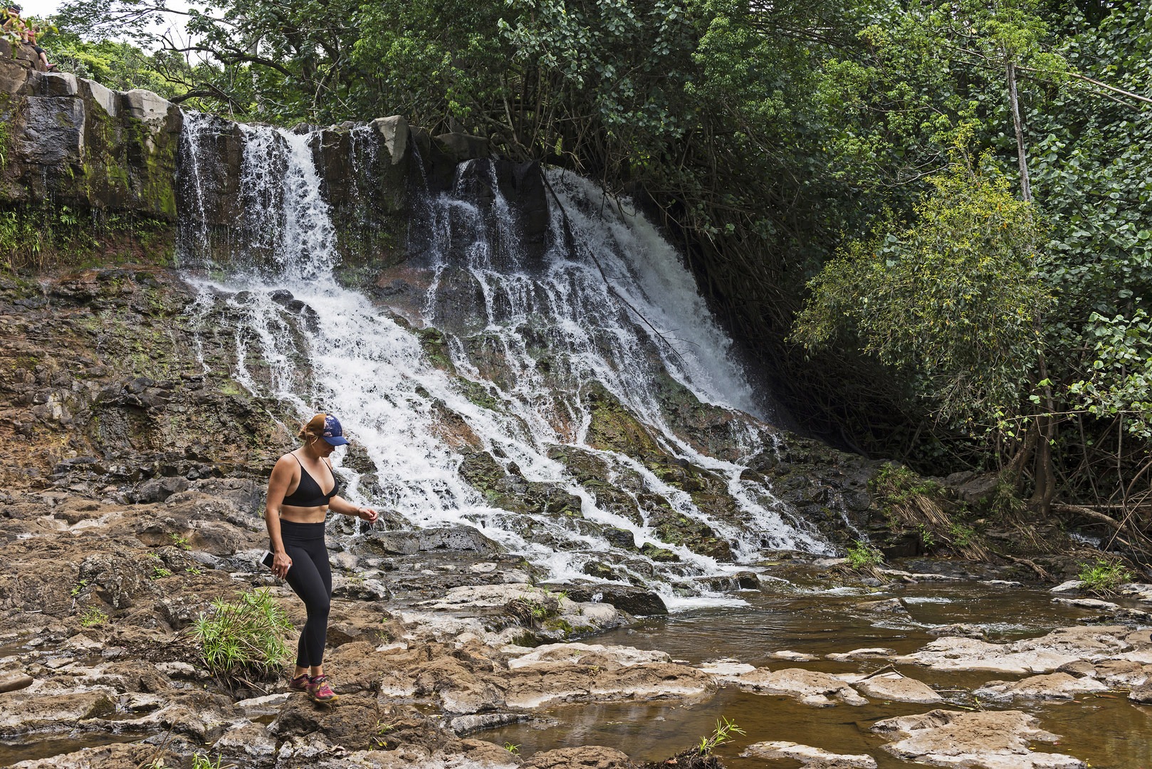 This waterfall rages after rainstorms. The flows in this photograph are relatively light.