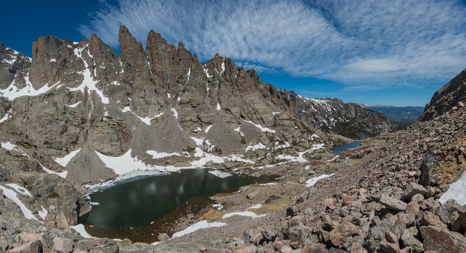 Panorama above Sky Pond.