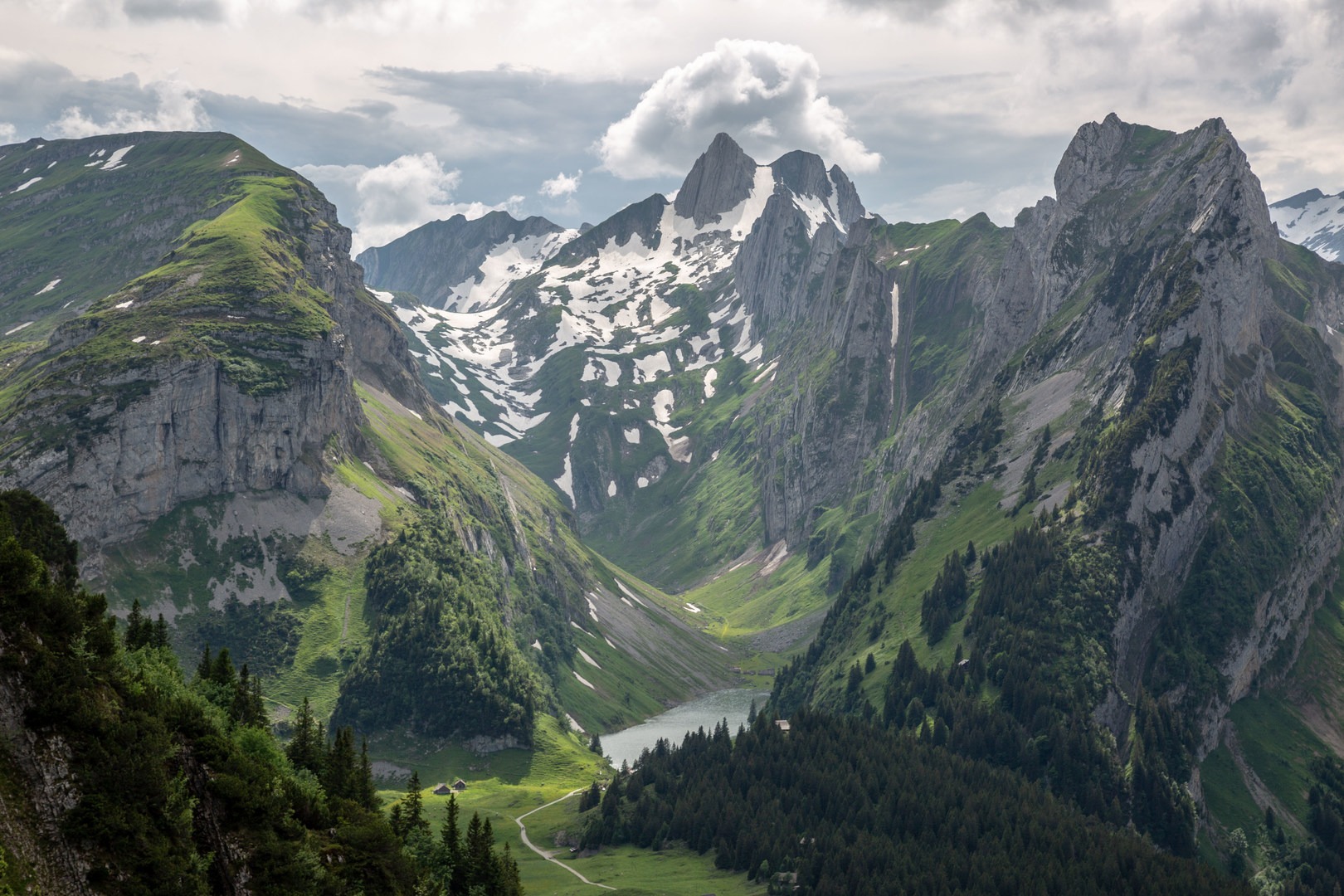The Fahlensee, seen from the Geological Trail along the ridge.