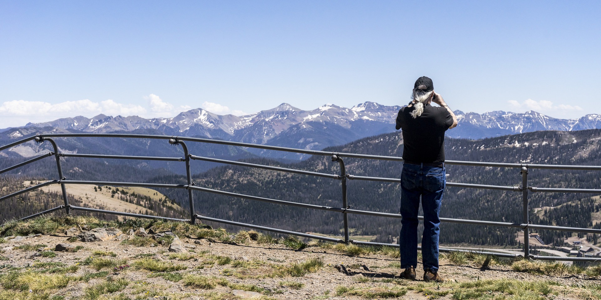 Fenced overlook area.