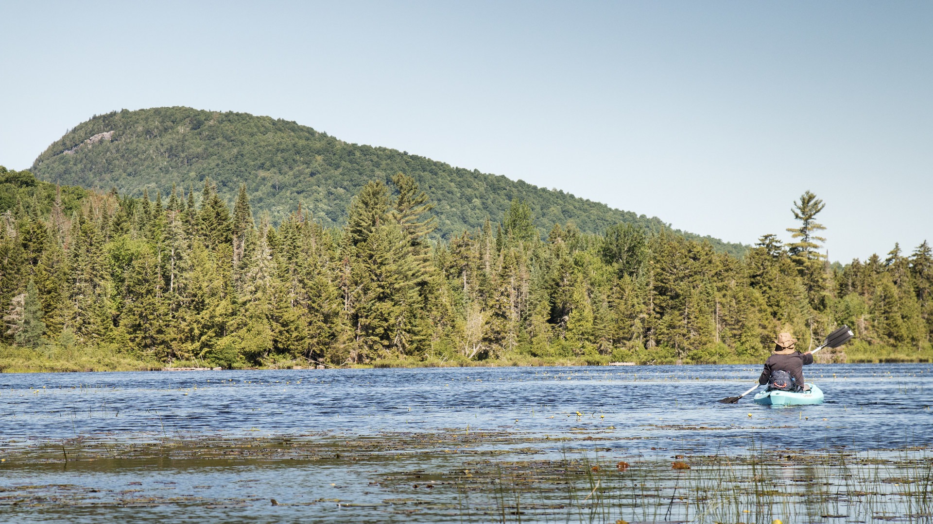 Kayaking with Furnace Mountain to the northwest.
