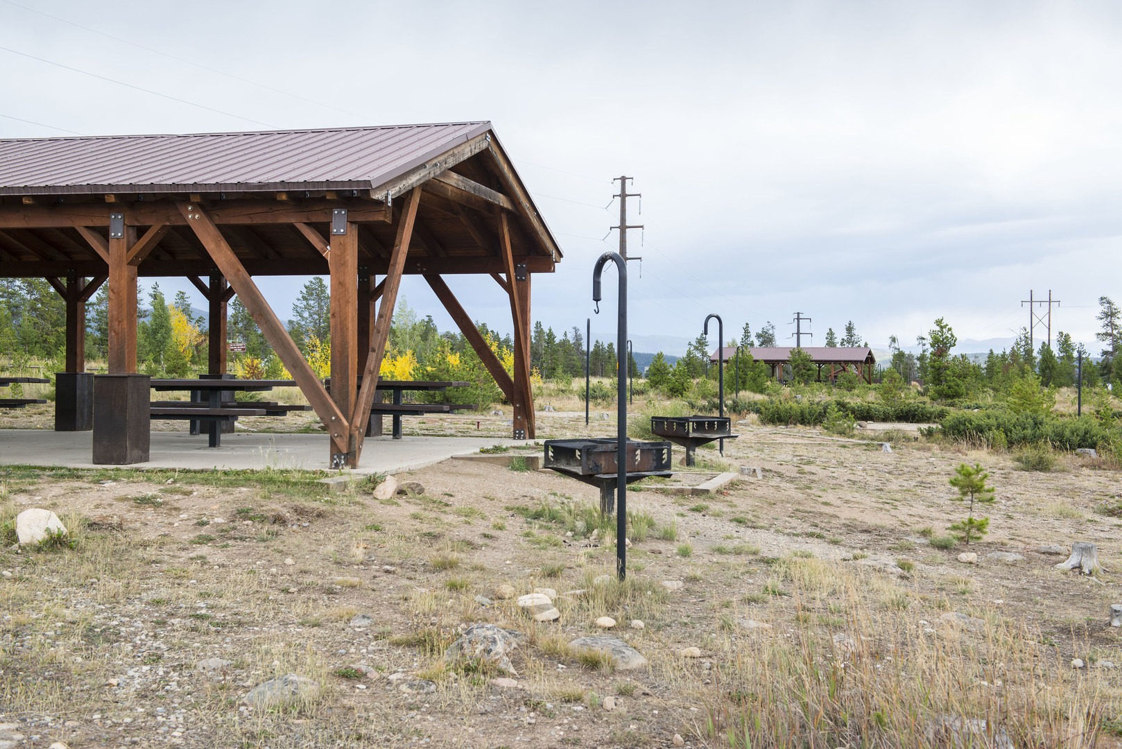 Picnic shelter at Cutthroat Group Campground.