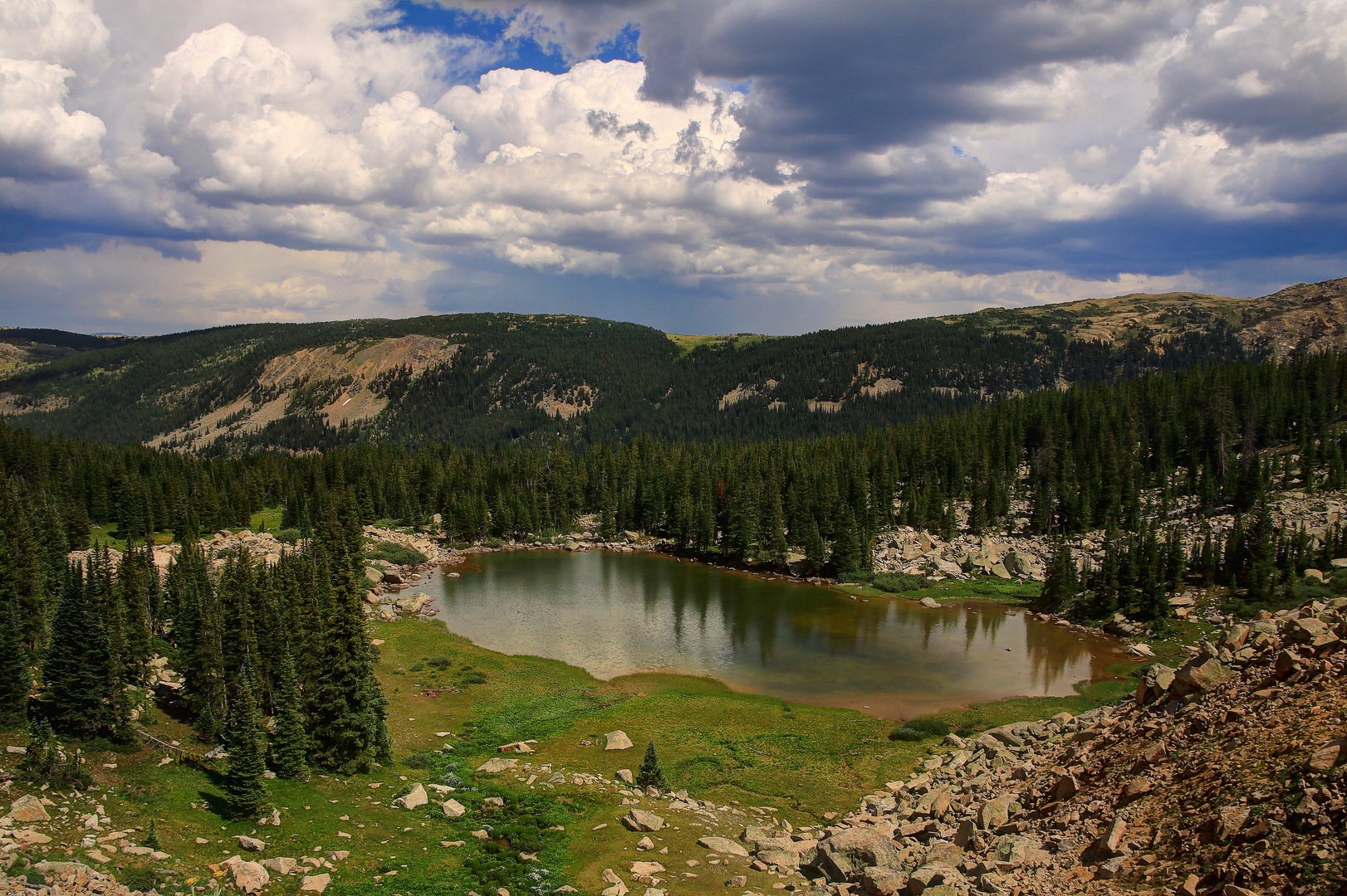 Looking down on Opal Lake.