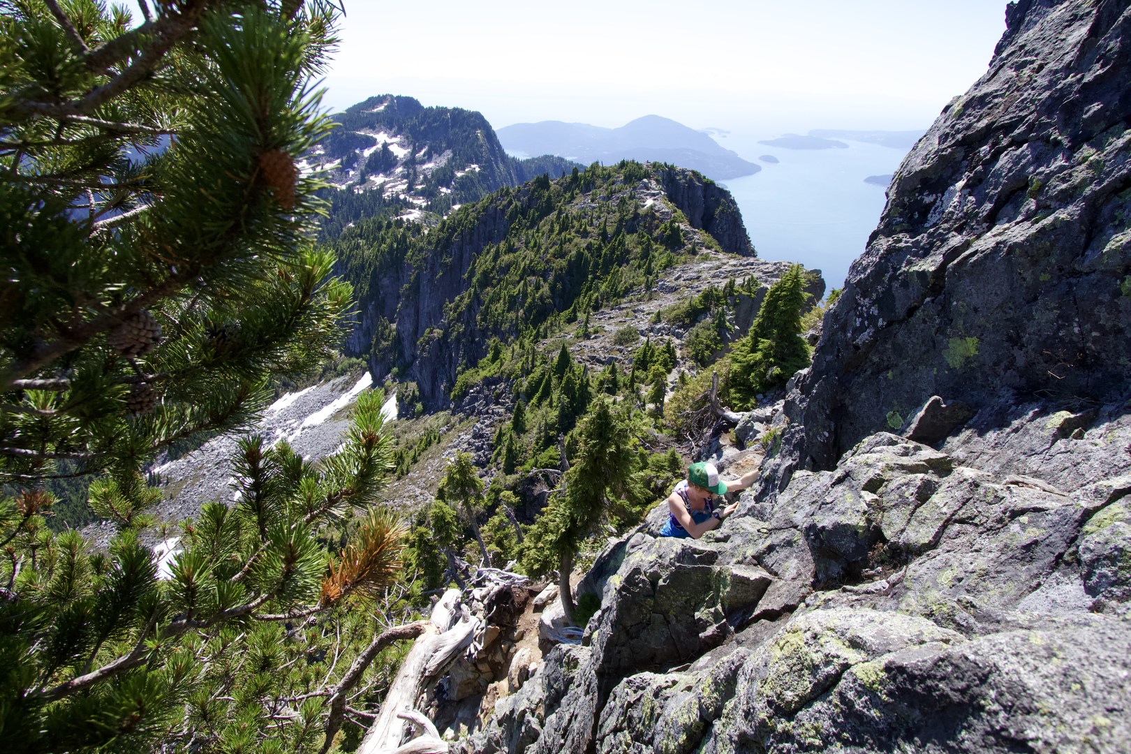 From the other side of the second crux.