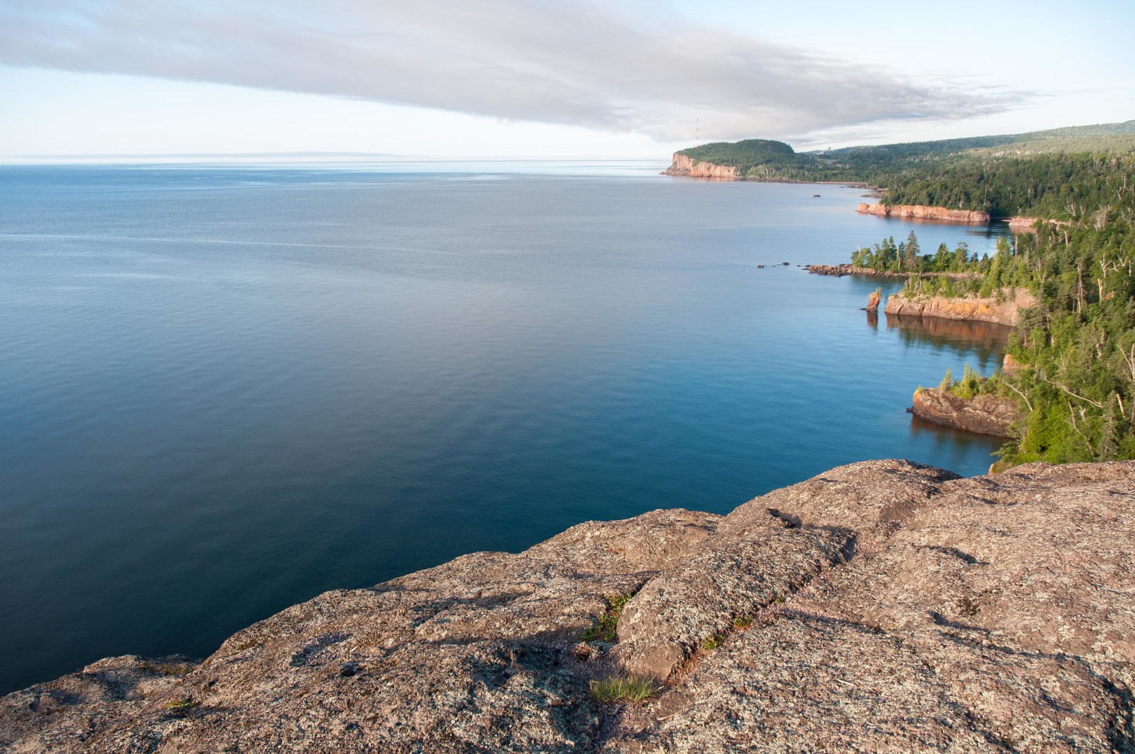 View of Palisade Head and Lake Superior shoreline from Shovel Point.