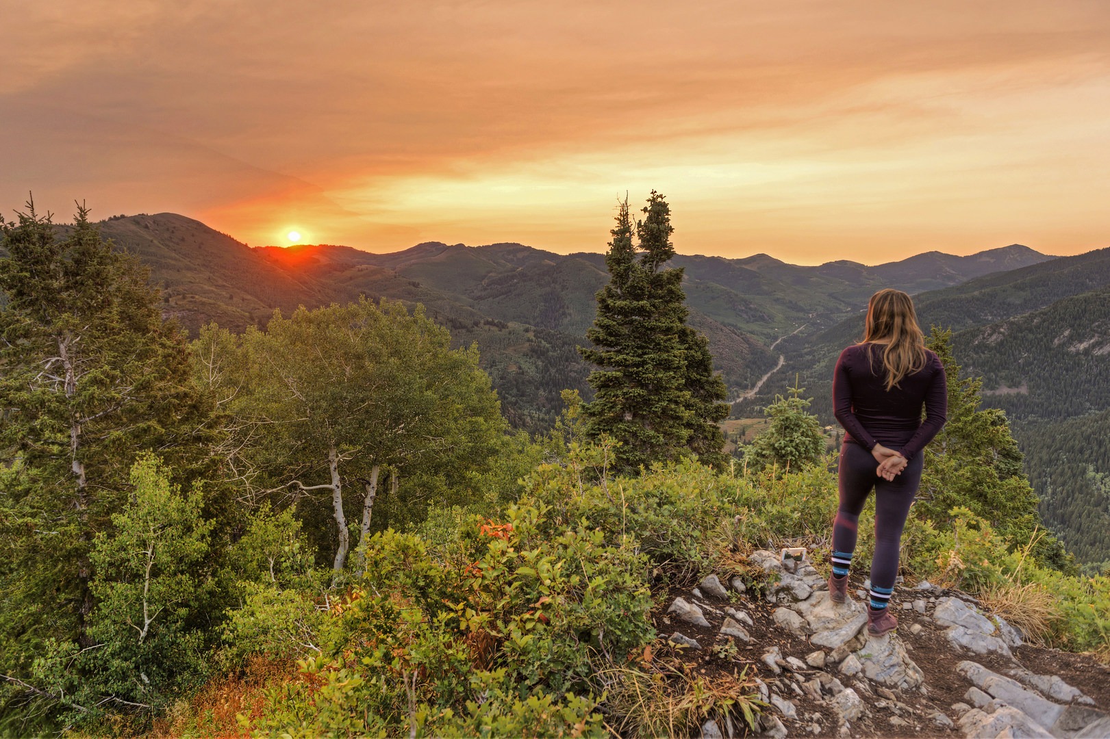 Catching sunrise from Circle All Peak. These colors are the only nice part about wildfire season.