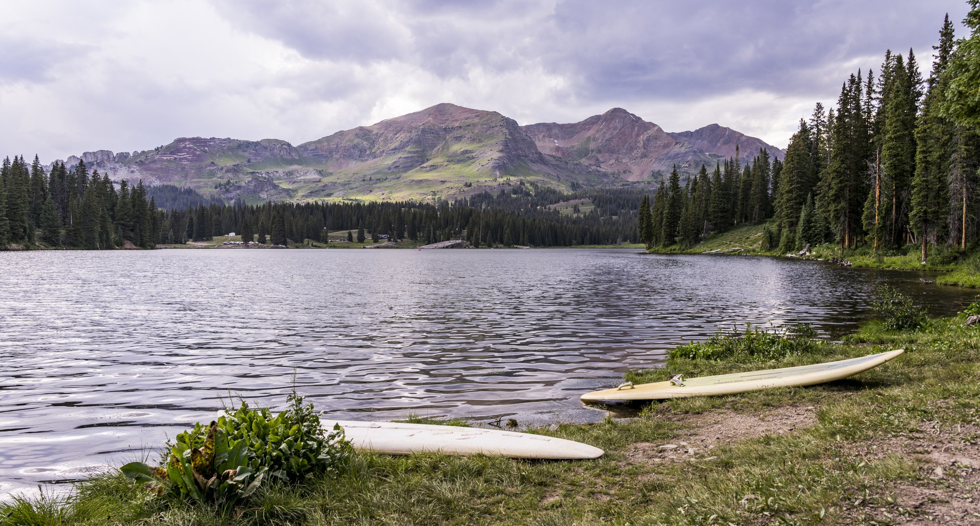 Private landowners keep their craft by the water.