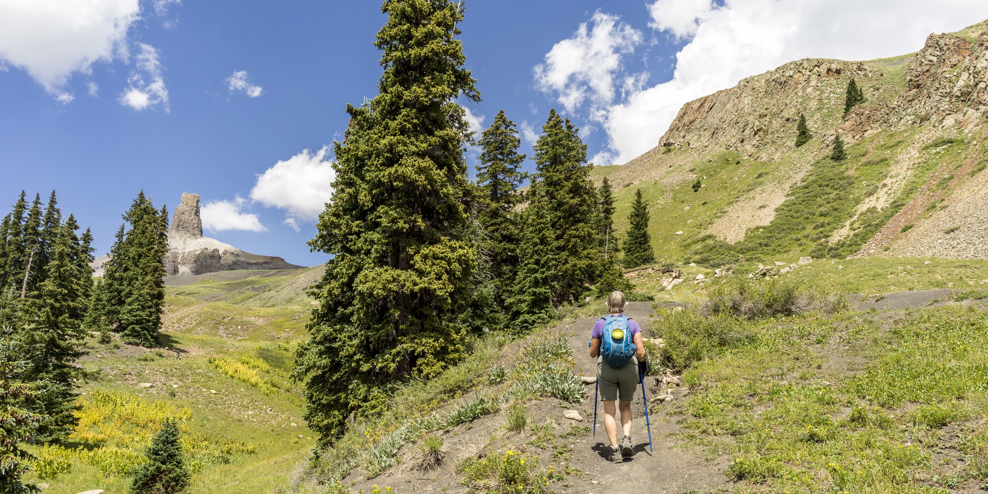 Hiking to the base of Lizard Head Peak.