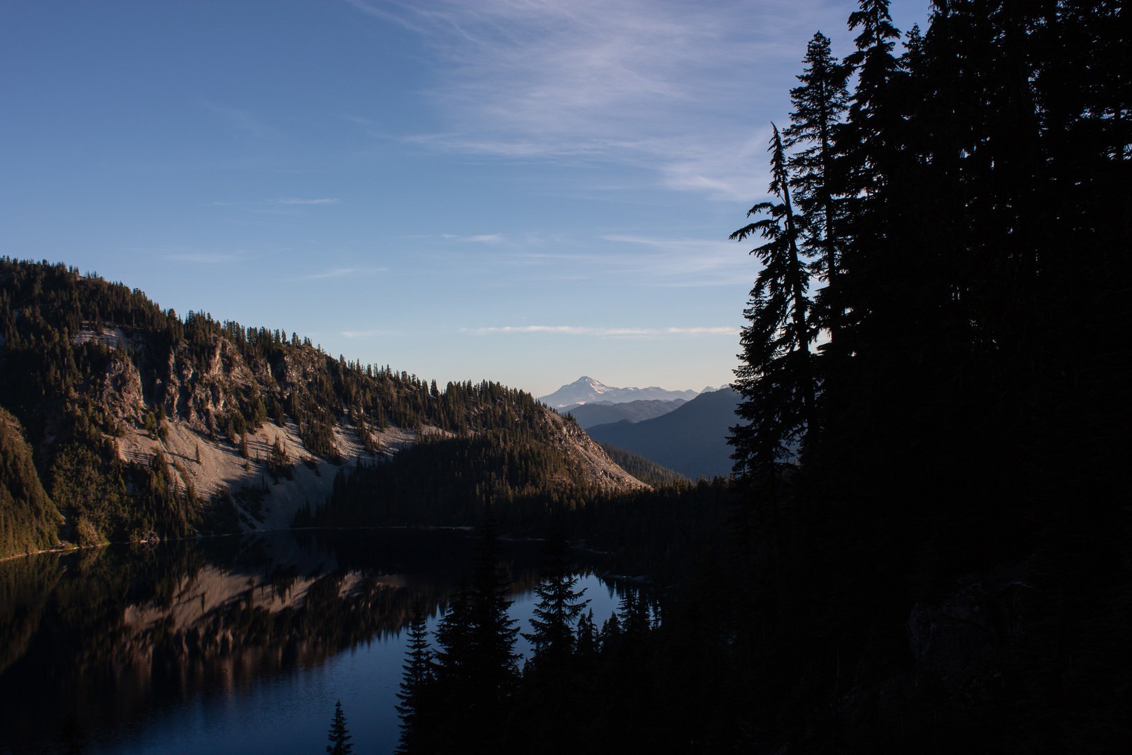Marmot Lake overview from the rocky scramble to Jade Lake.
