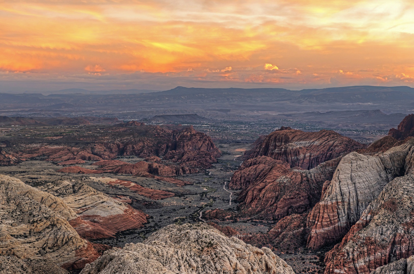 Looking down the gut of Snow Canyon.