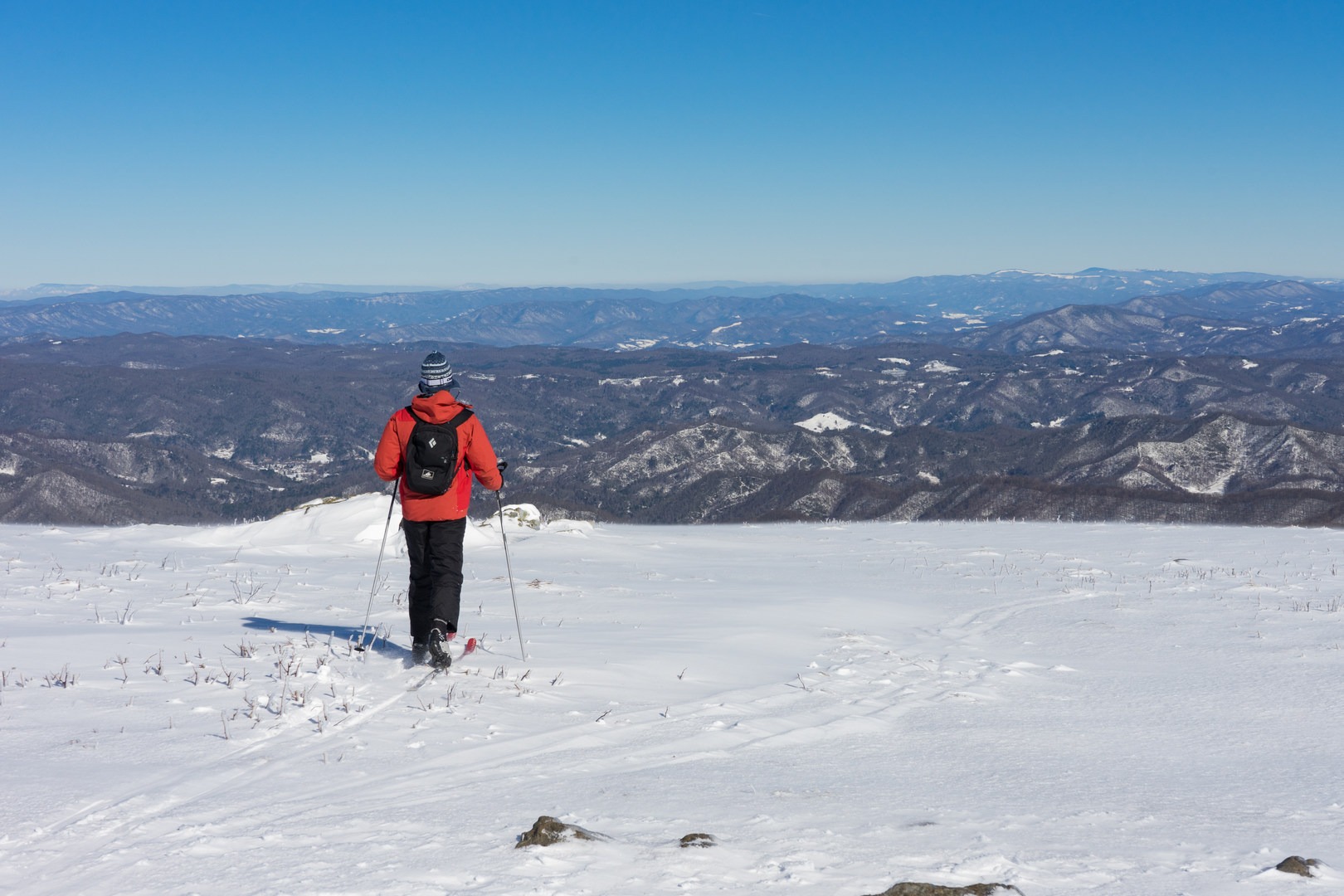 Skiing on the crest of the Appalachians.
