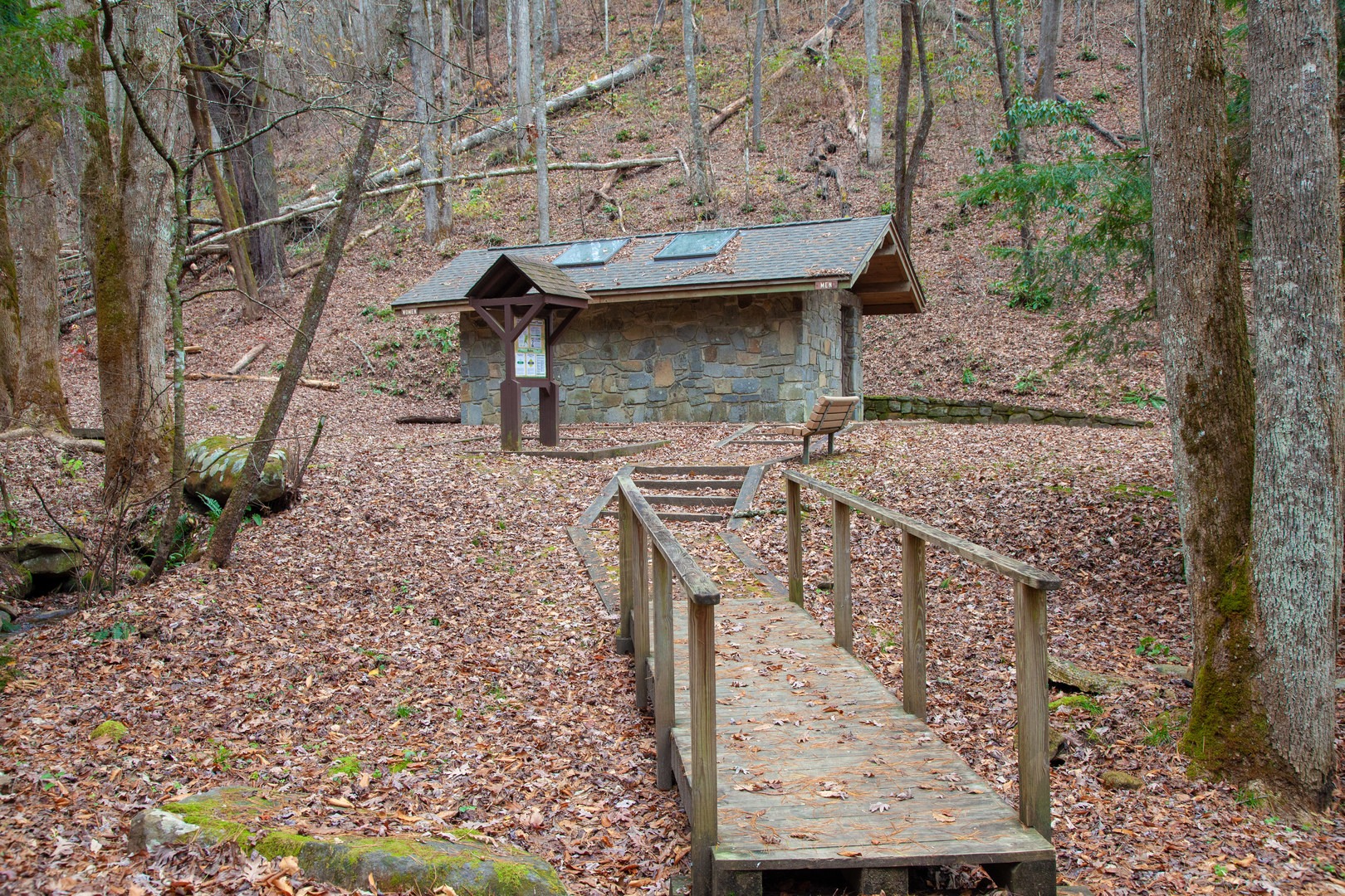 One of the two vault toilets.