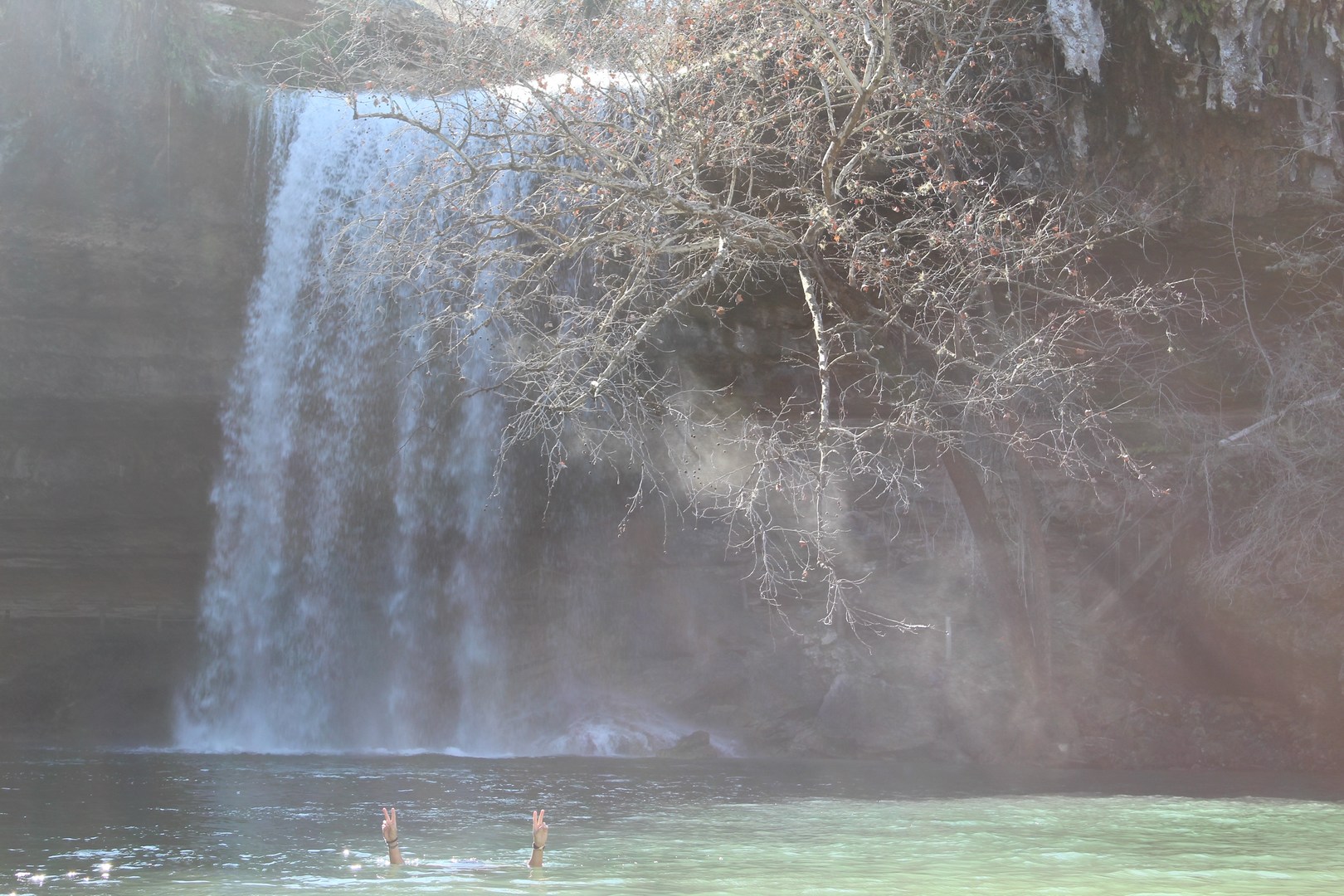 The 50-foot waterfall at Hamilton Pool Preserve.