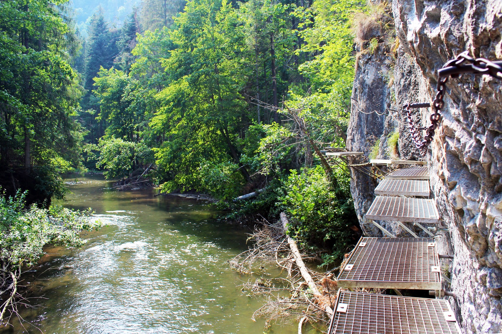 Right away, you'l find yourself with spectacular views such as this as you make your way along the very walls of the Prielom Hornádu Canyon itself.