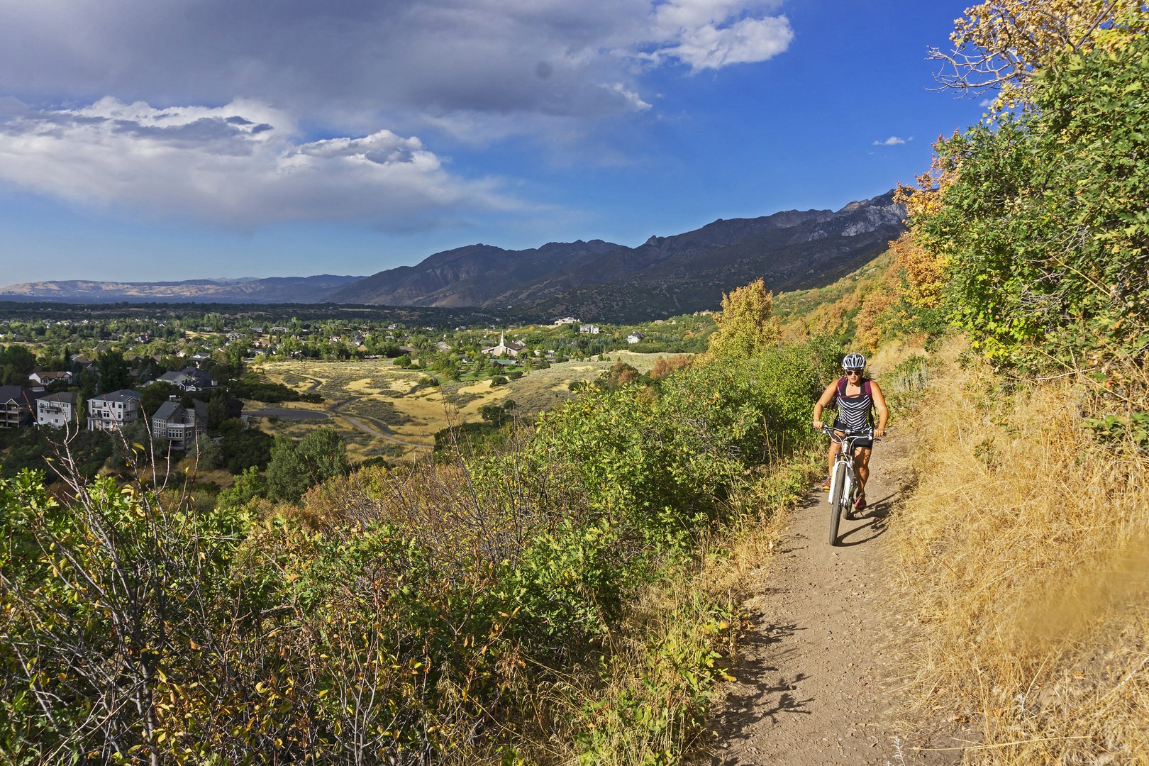 Dirt and rock singletrack hugging the Wasatch Front.