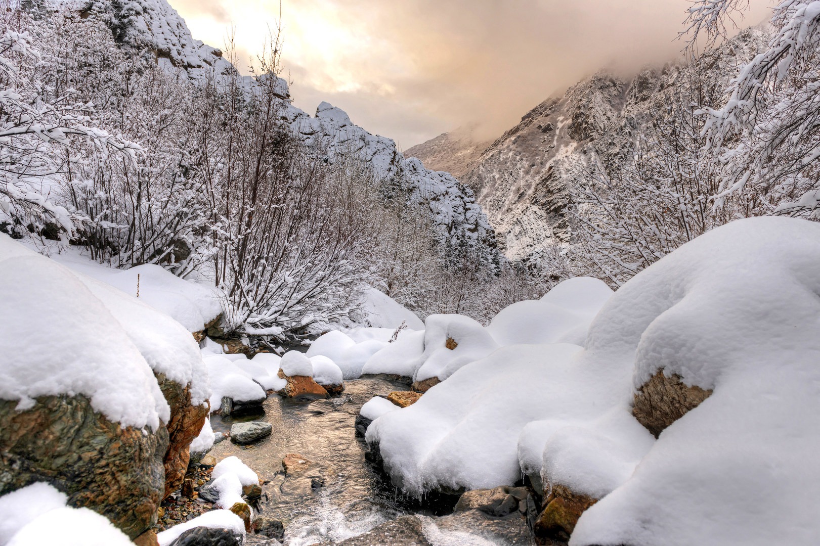 Looking down canyon, Stairs Gulch Creek flows down and meets up with Big Cottonwood Creek.