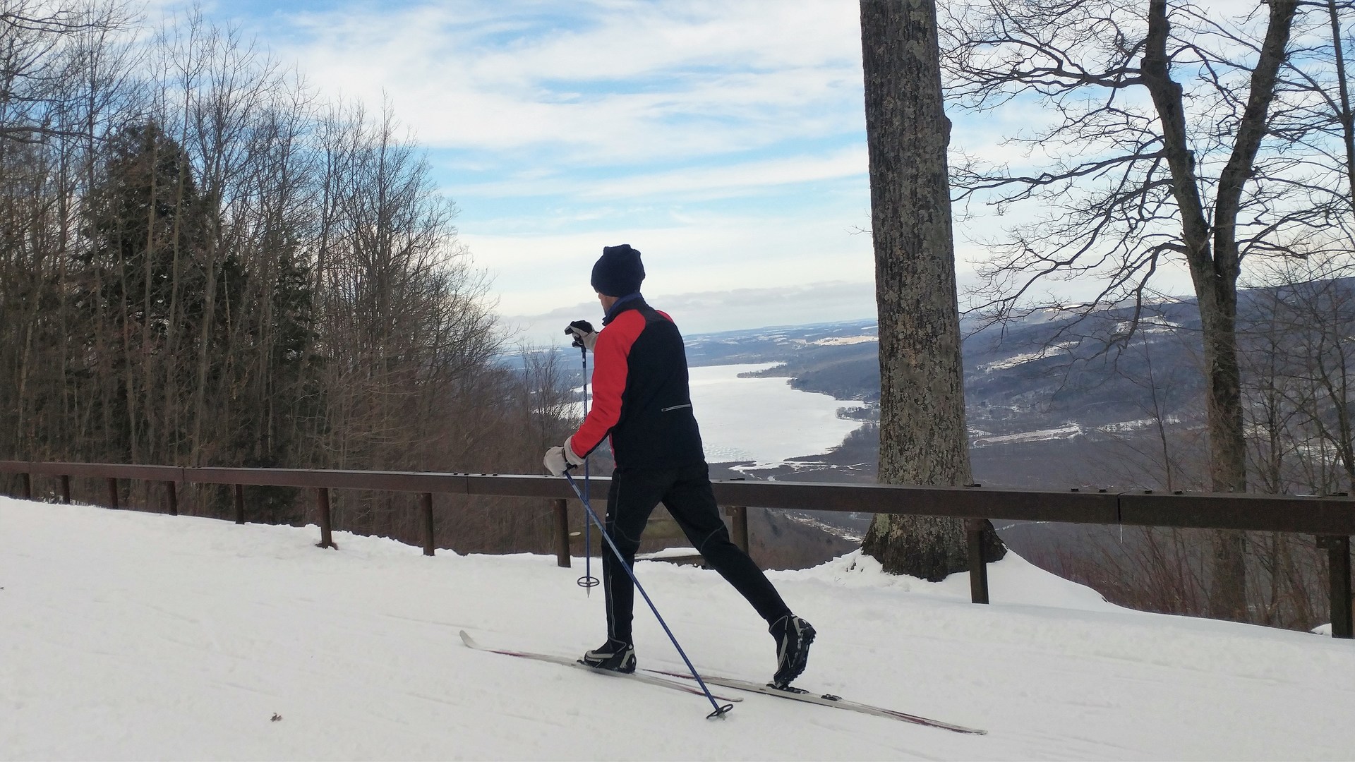 Forest views dominate with one exception: this overlook of Canadice Lake.