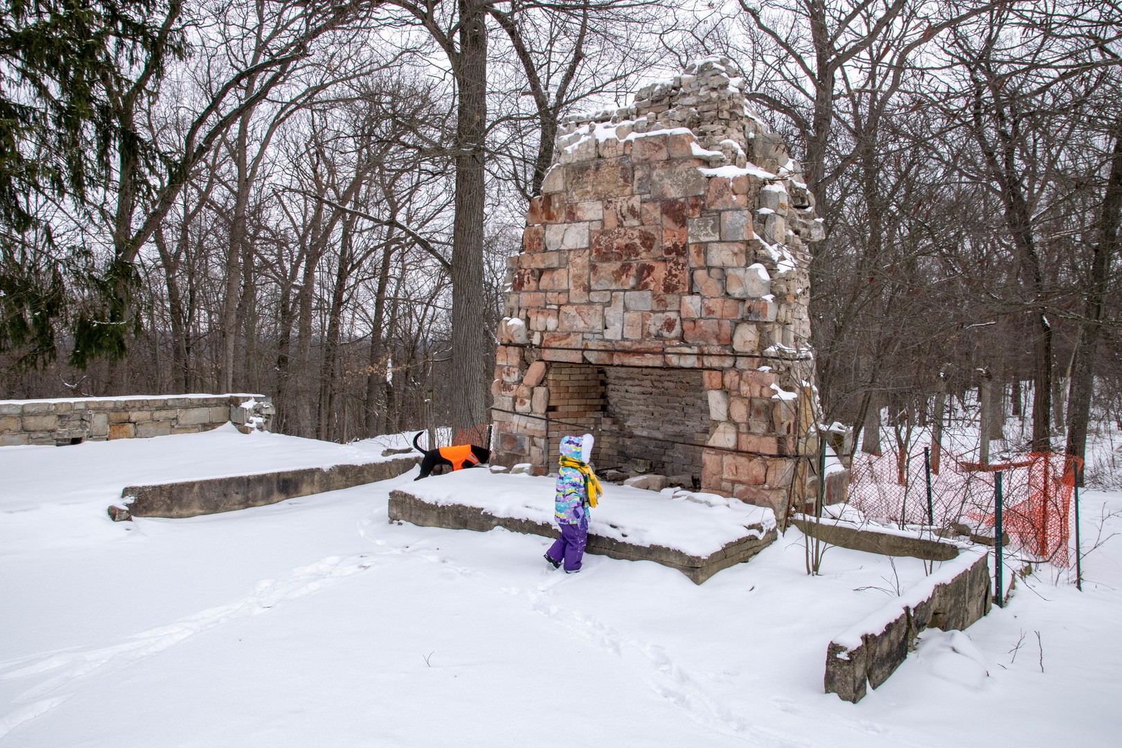 Grand fireplace of Haven Hill Lodge.