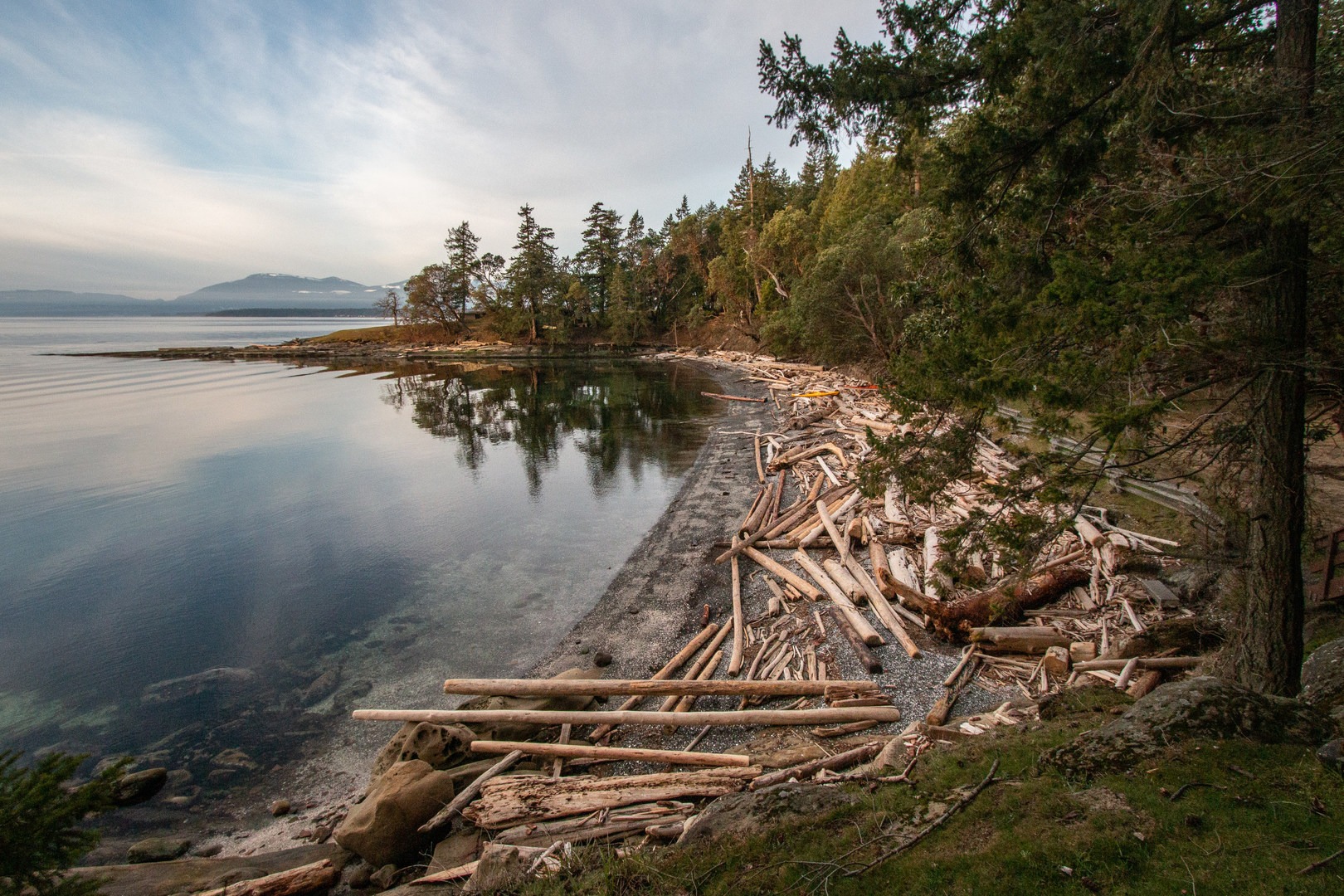 Looking out at the beach from the campsite.