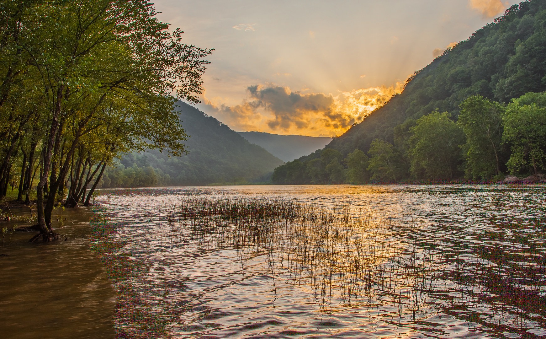 Sunset along the New River Gorge from the campground.