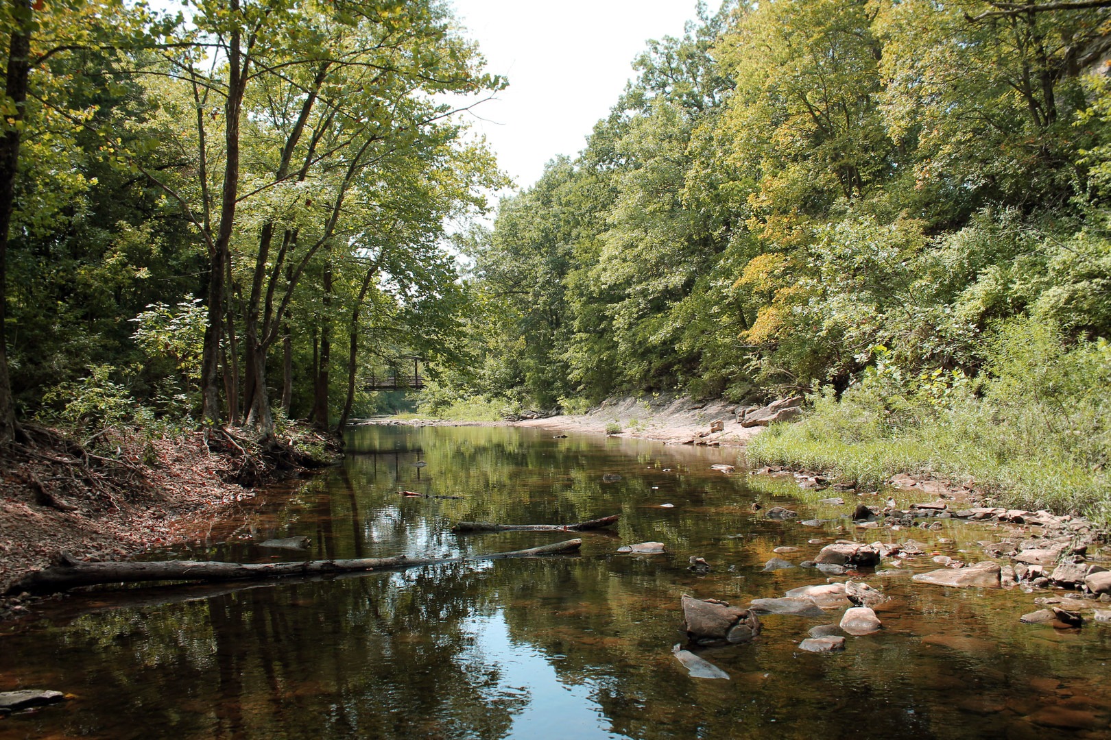 A view looking back toward the bridge.