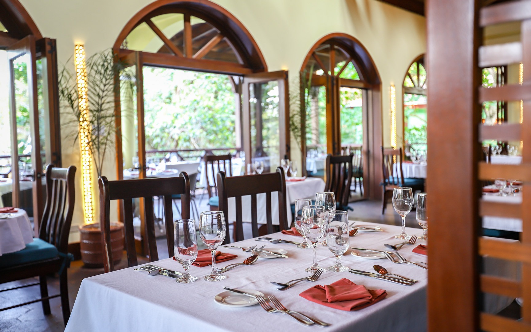 The indoor dining area at the restaurant.